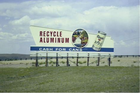 A Coors billboard advertising recyclying